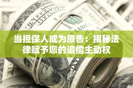 北京当担保人成为原告:揭秘法律赋予您的追偿主动权 北京当担保人成为原告:揭秘法律赋予您的追偿主动权